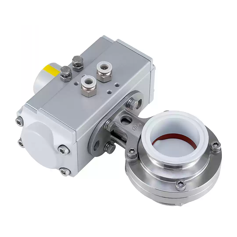 Pneumatic Sanitary PTFE Lined Butterfly Valve corrosion resistance